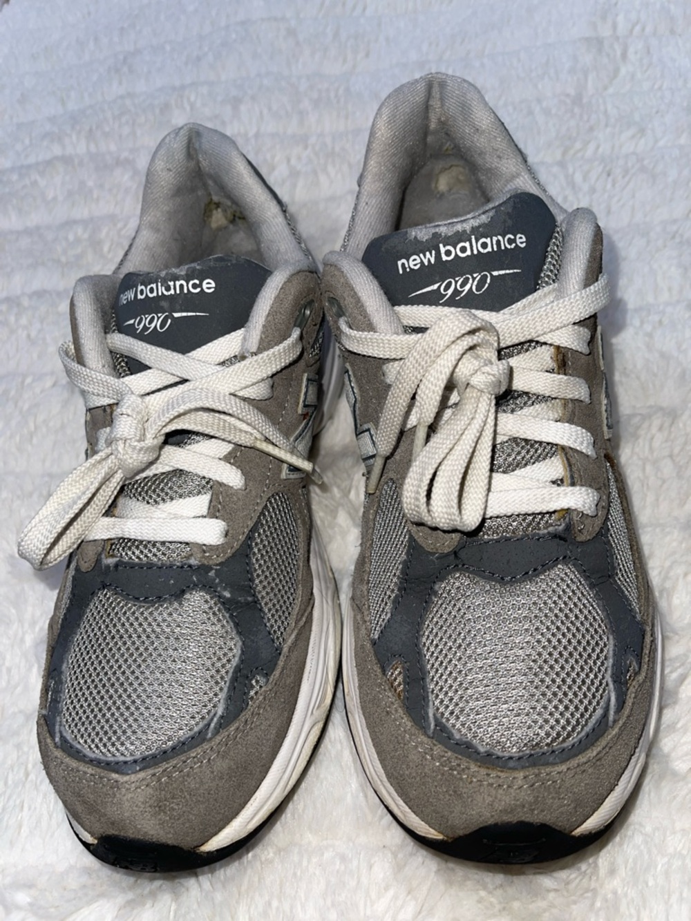 New Balance 990 Kids Gray Athletic Sneakers